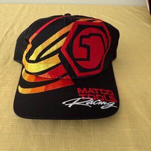Vintage Matco Tools Racing Snapback Hat Embroidered Logo Black Red Yellow